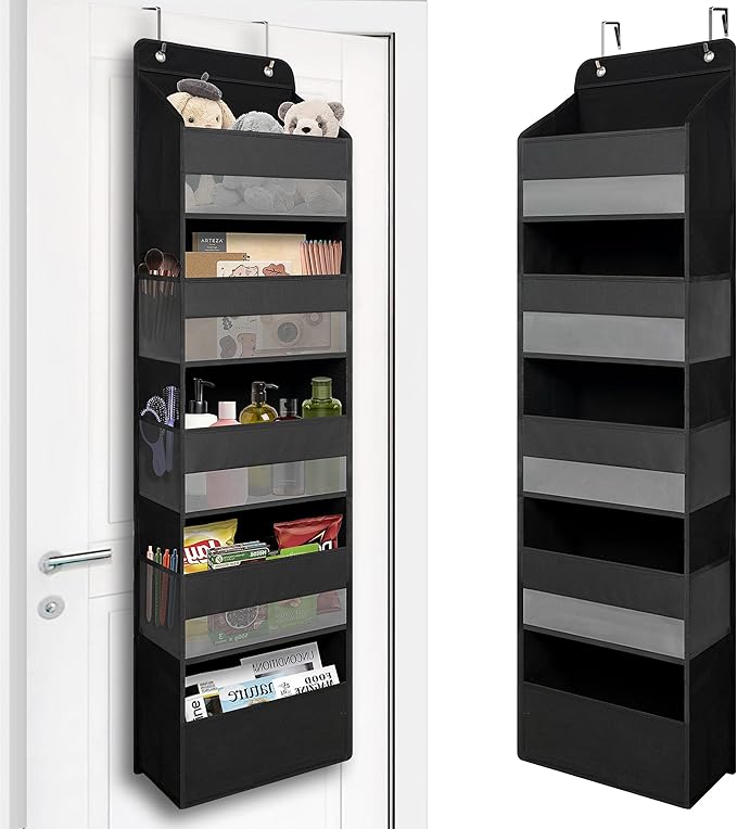 Over Door Organizer with 5 Large Pockets, Heavy Duty Hanging Organizer Storage by TYMENSH