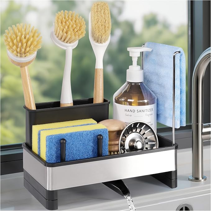 Stainless Steel Sponge Holder for Kitchen Sink Caddy Organizer Rack for Dish by Unknown