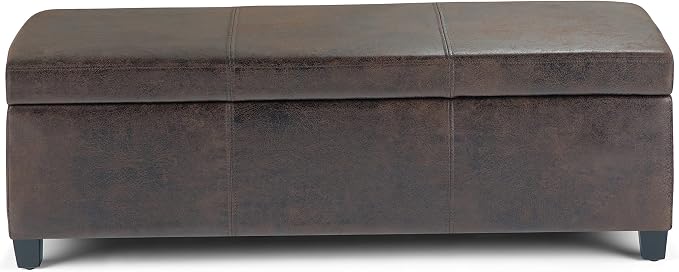 SIMPLIHOME Avalon 48 inch Wide Contemporary Rectangle Storage Ottoman Bench in - Image 6