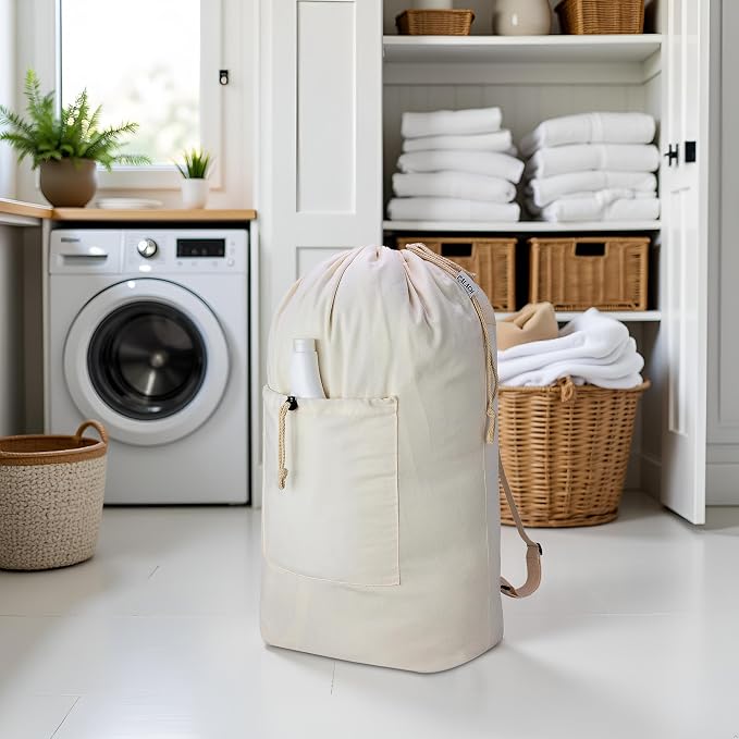 Laundry Bag Backpack, Canvas Laundry Bag - Image 7