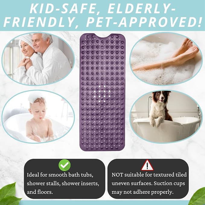 ENKOSI Bath Mat – 40 x 16 Inch Long Non-Slip Bathtub & Shower Mat - Image 6
