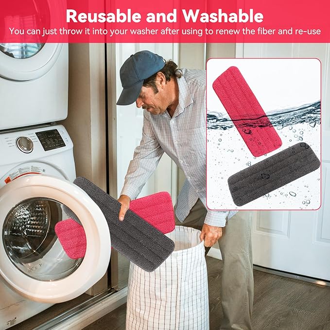 16.5 inch Microfiber Mop Pads for Rubbermaid Reveal Spray Mop and Any 16.5" - Image 4