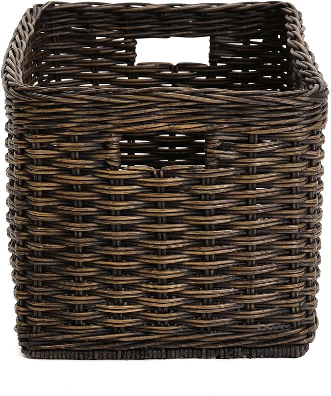 The Basket Lady Tall Rectangular Wicker Storage Basket, 16.5 in L x 10.5 in W x - Image 3