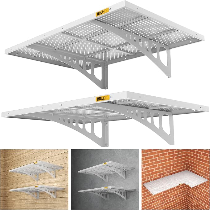 2Pack 2x3ft Adjustable Metal Garage Wall Shelving Heavy Duty Garage Storage by Unknown