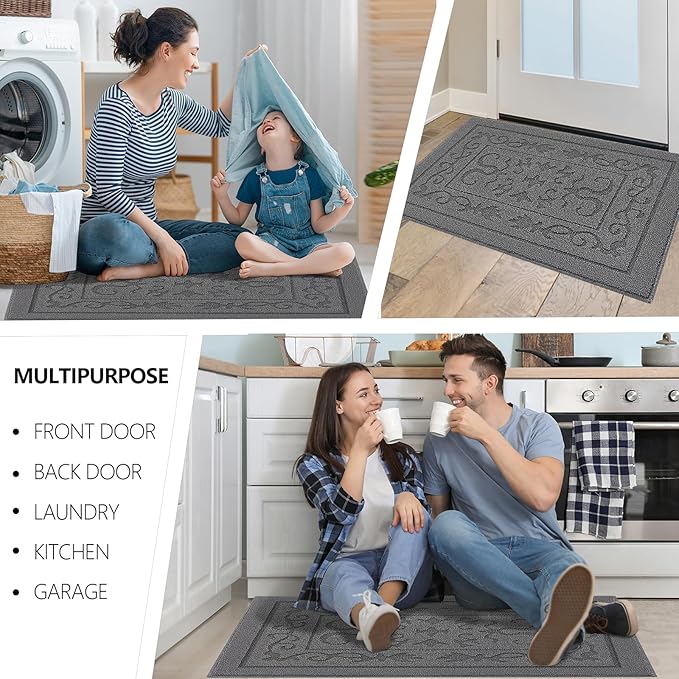 FONEYI Indoor Door Mat 32" x 48", Dirt Trapper Door Mats Non-Slip Entryway Rugs - Image 6