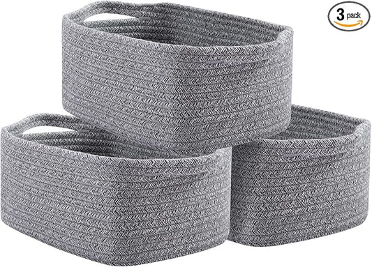 OIAHOMY Cotton Rope Baskets, Woven Baskets by MasterofSpaceOptimization
