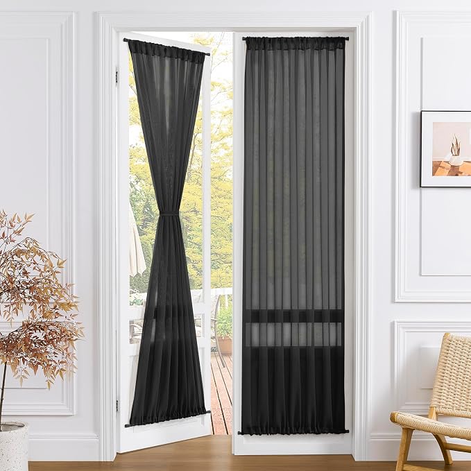 Tollpiz Sheer Curtain Closet Linen Textured Curtain Sheers Doorway Light by Tollpiz