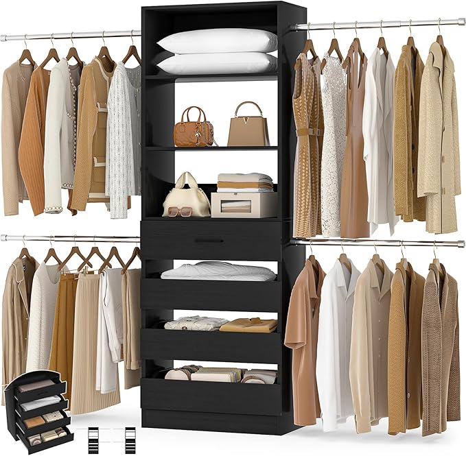 Aheaplus Closet System, 4-9Ft Closet Organizer by Aheaplus