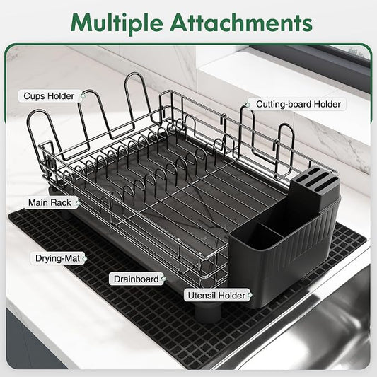 JASIWAY Stainless Steel Black Dish Drainers Drying Rack - Image 2