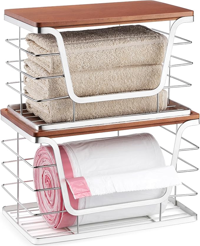 ALOCEO 2 Pack Stackable Storage Bins by ALOCEOWallHooksAdhesive
