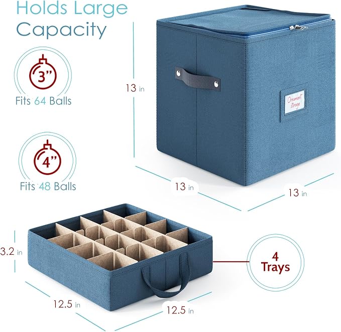 Hearth & Harbor Christmas Ornament Storage Box - Image 2