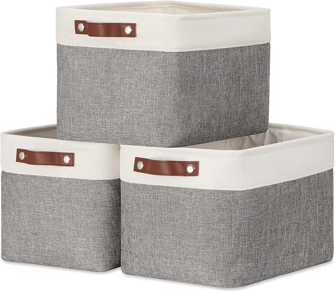 DULLEMELO Storage Baskets for Organizing, Rectangular Fabric Storage Bins by DULLEMELO