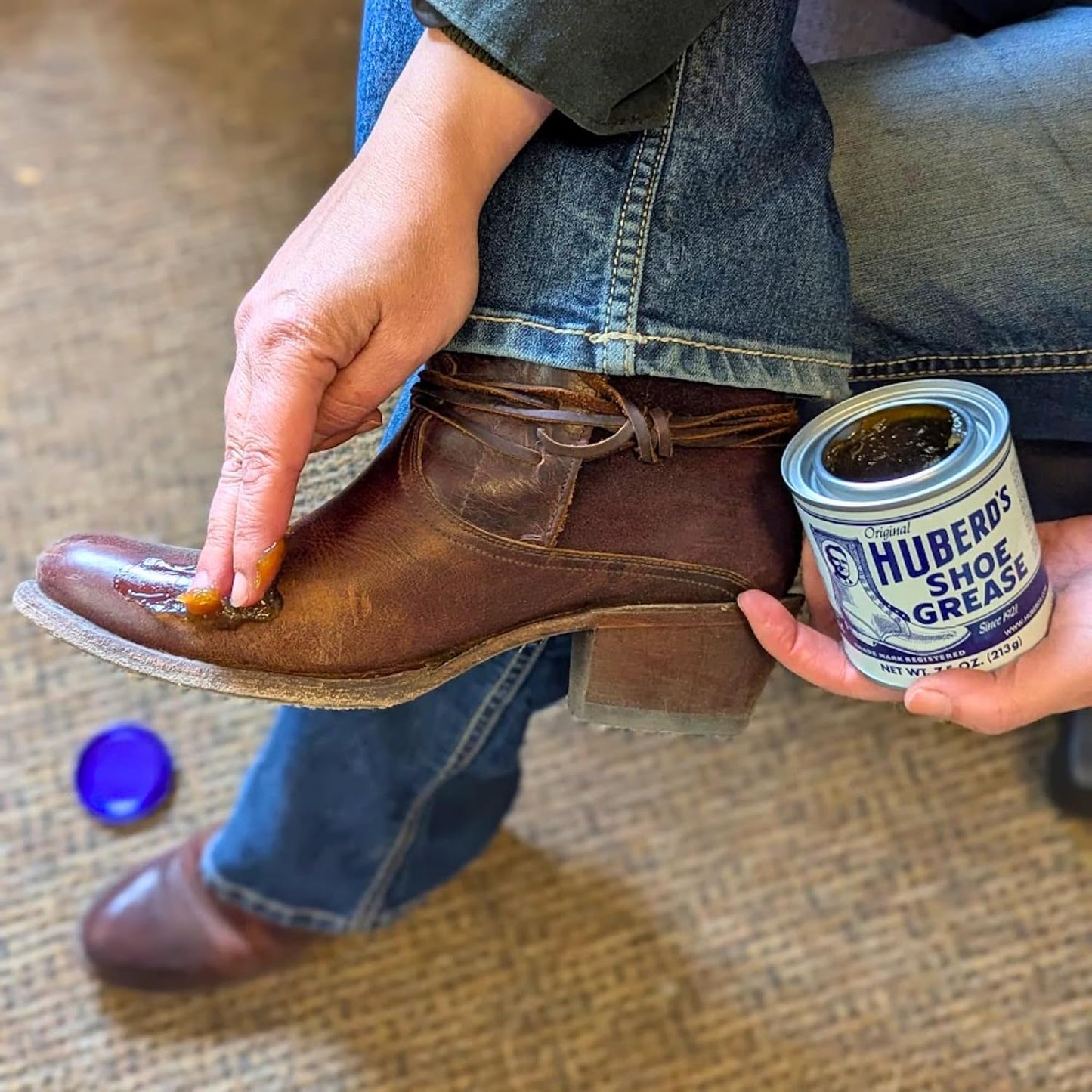 Huberd's Shoe Grease – Leather Conditioner & Waterproofer Since 1921 | 7.5 oz can. Beeswax & pine tar formula. Waterproofs, conditions & softens boots, shoes, saddles, bags, and leather gear.