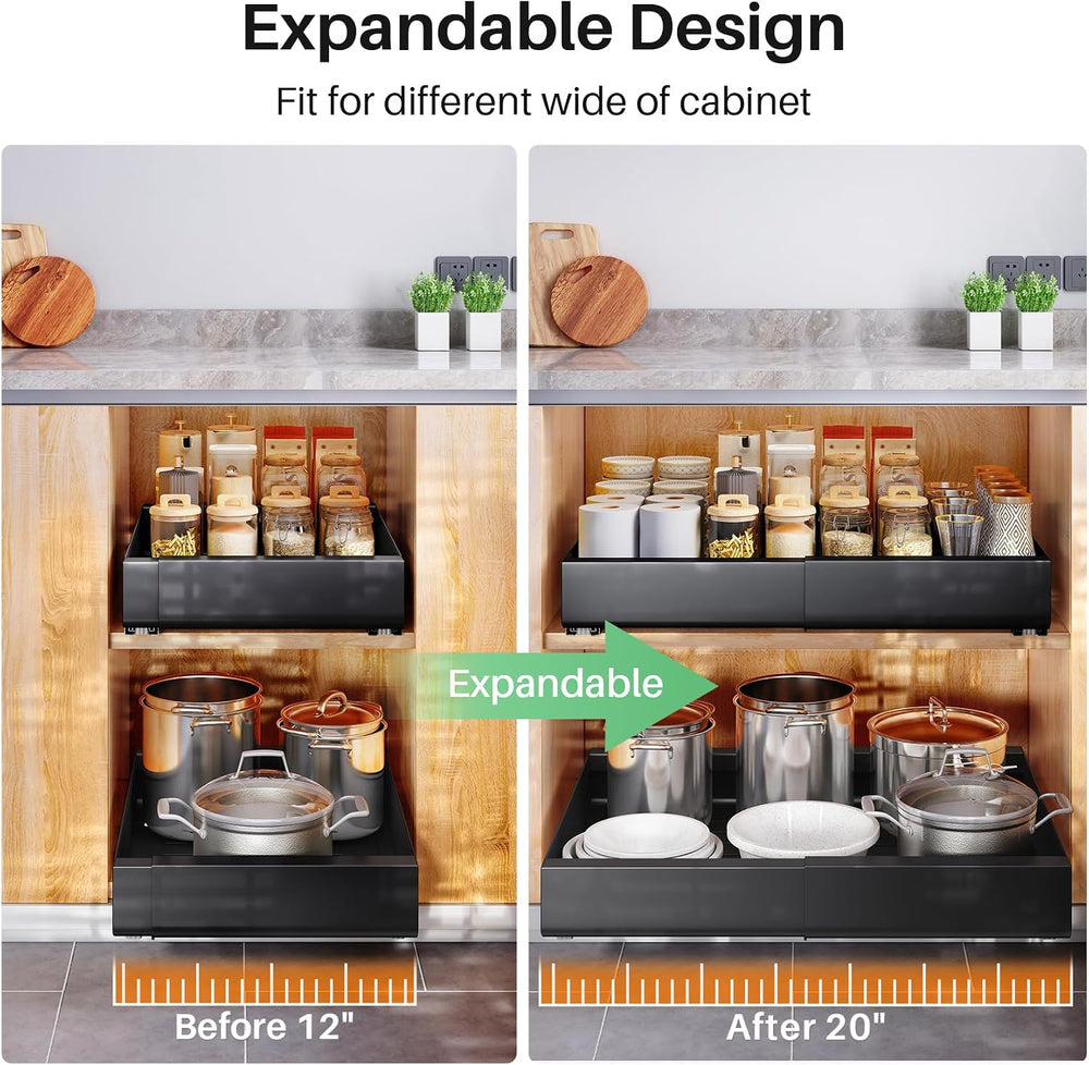 Pull out Cabinet Organizer, Expandable(12"-20") Heavy Duty Slide ou...