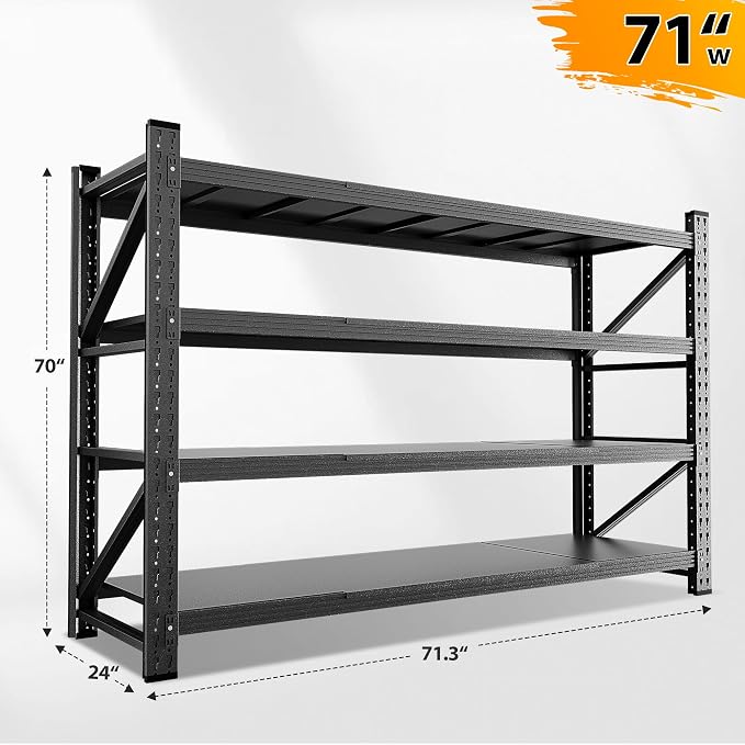5000LBS Storage Shelves, Adjustable Industrial Shelving, 4 Tier Metal Shelving - Image 2