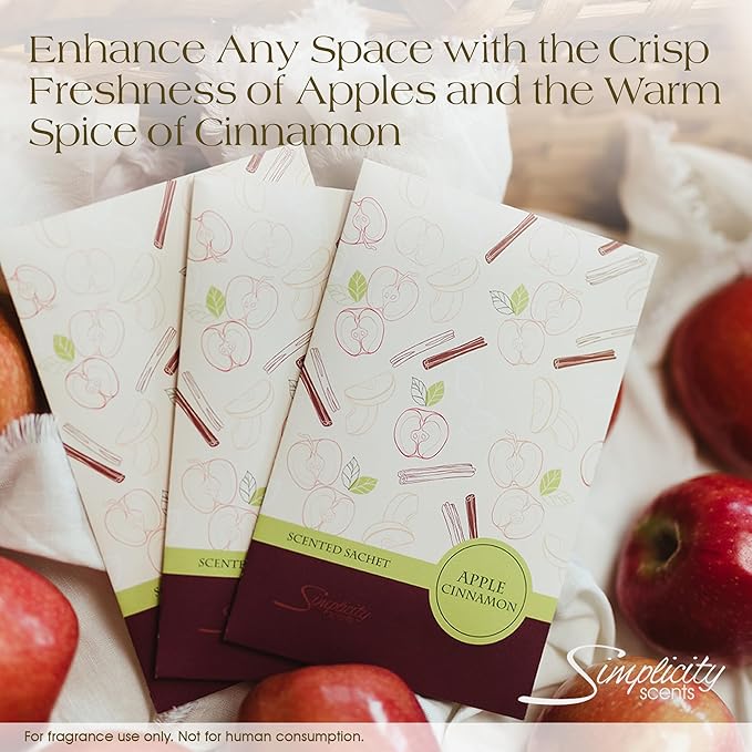 Simplicity Scents Apple Cinnamon Scented Sachets Pack of 6, Fall & Winter - Image 4