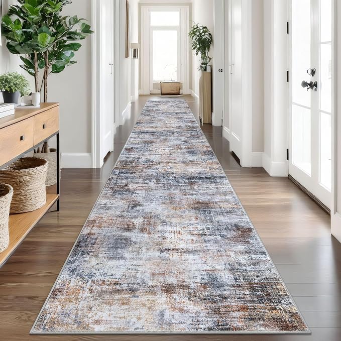 IOHOUZE Abstract Runner Rug 3x18 Ft Washable Runners by iOhouze