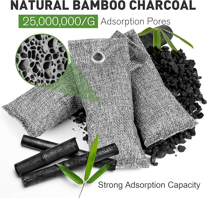 8Pack Activated Charcoal Odor Absorber, Odor Eliminator - Image 2