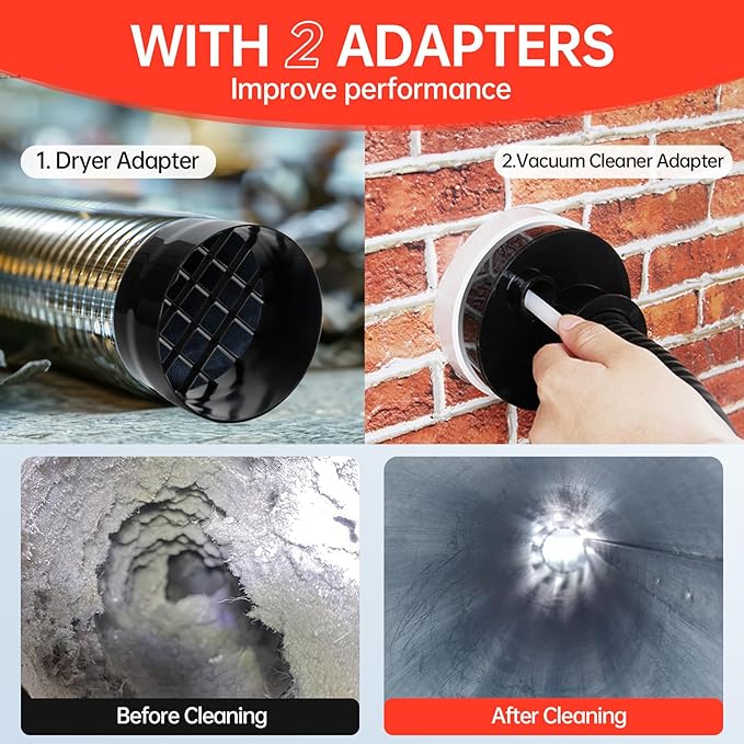 BLuesea Dryer Vent Cleaner Kit, 15-Piece Ultimate Dryer Cleaning Kit Include 30 - Image 3