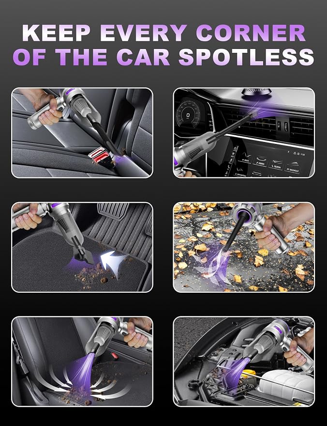 Handheld Car Vacuum Portable Cordless, 15000Pa High Power Handheld Vacuum - Image 7