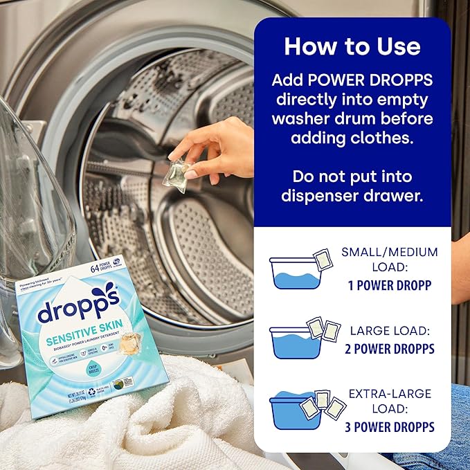 Dropps Sensitive Skin Laundry Detergent Pods, Crisp Breeze - Image 4