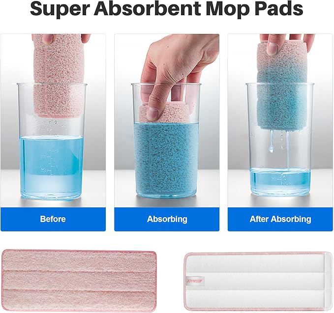 JOYMOOP Mop Replacement Pads, Reusable Microfiber Mop Pads - Image 3
