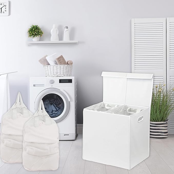 Simple Houseware Double Laundry Hamper - Image 4
