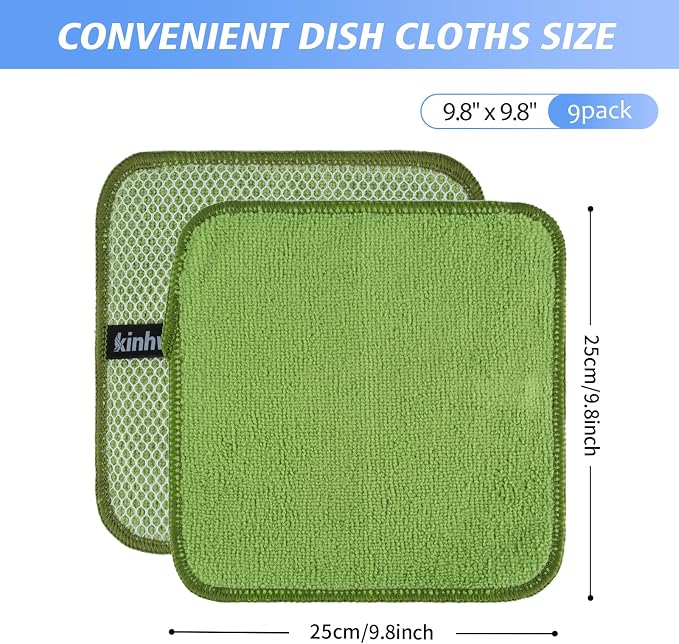 KinHwa Kitchen Washcloths for Dishes Absorbent Microfiber Dish Cloths Quick Dry - Image 7