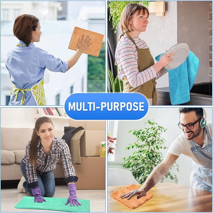 Newwiee 3 Pcs Extra Large Microfiber Cleaning Cloth 30" x 20" Washable Reusable - Image 6