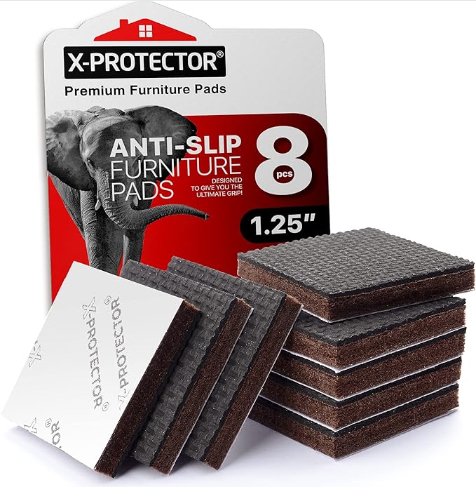 Non Slip Furniture Pads 8 pcs 1 1/4" X-Protector by X-Protector