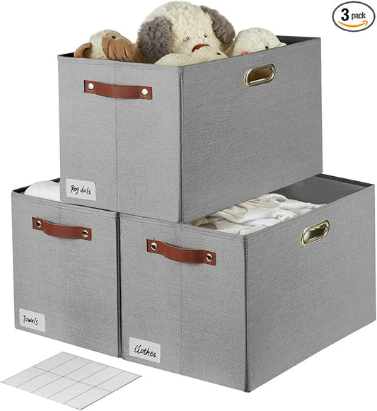 3-Pack Foldable Fabric Storage Bins by Bagnizer