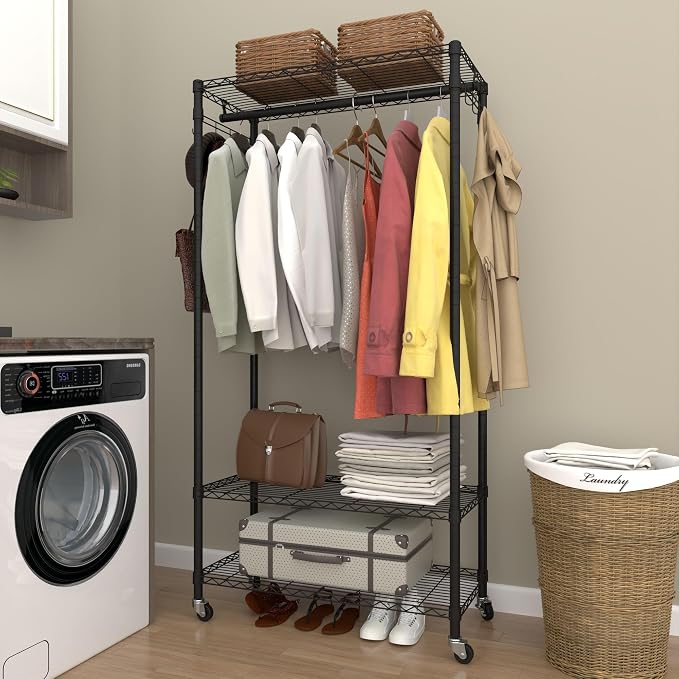 Rolling Portable Garment Rack, Freestanding Clothes Racks, Portable Closet - Image 2