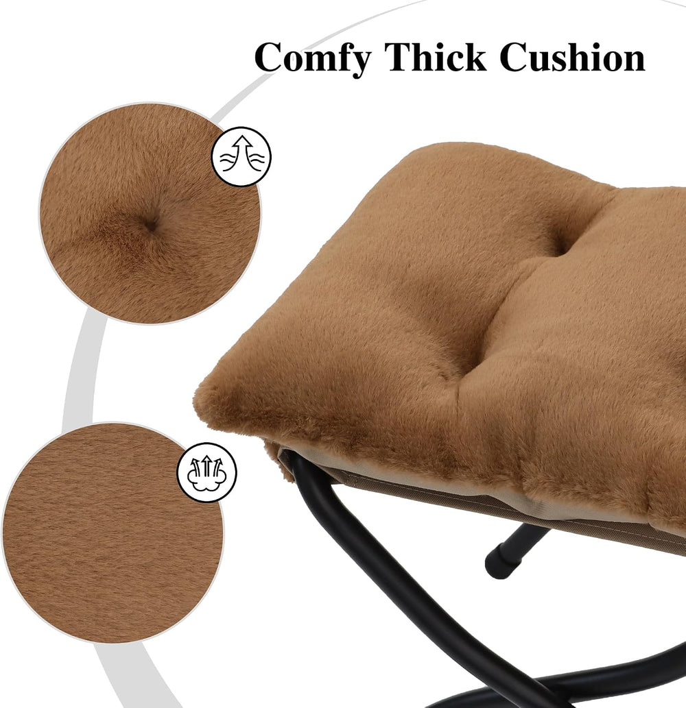15"(H) Folding Ottoman, Foldable Footrest Stool, Portable Small Foot Sto...