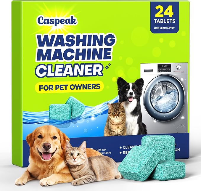 Deep Cleaning Washing Machine Cleaner Tablets, No More Odor & Pet Fur Washing by Caspeak