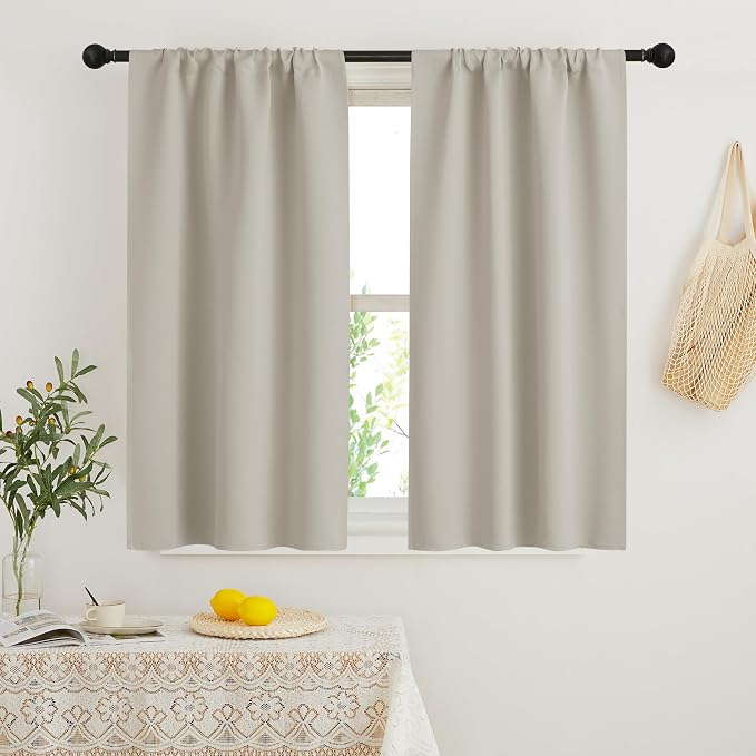 RYB HOME Blackout Short Cafe Curtains, Privacy Light Block Small Window Curtains by RYBHOME