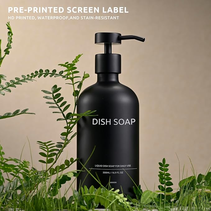 Glass Soap Dispenser Set by Janxin, Bathroom Soap Dispenser Set - Image 3