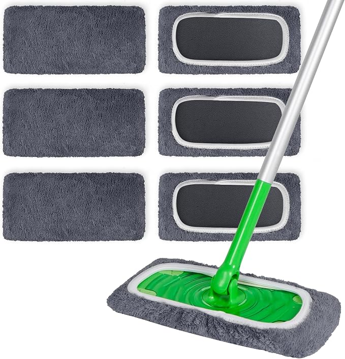 6 Pack Reusable Microfiber Mop Pads Compatible by INFICRIME