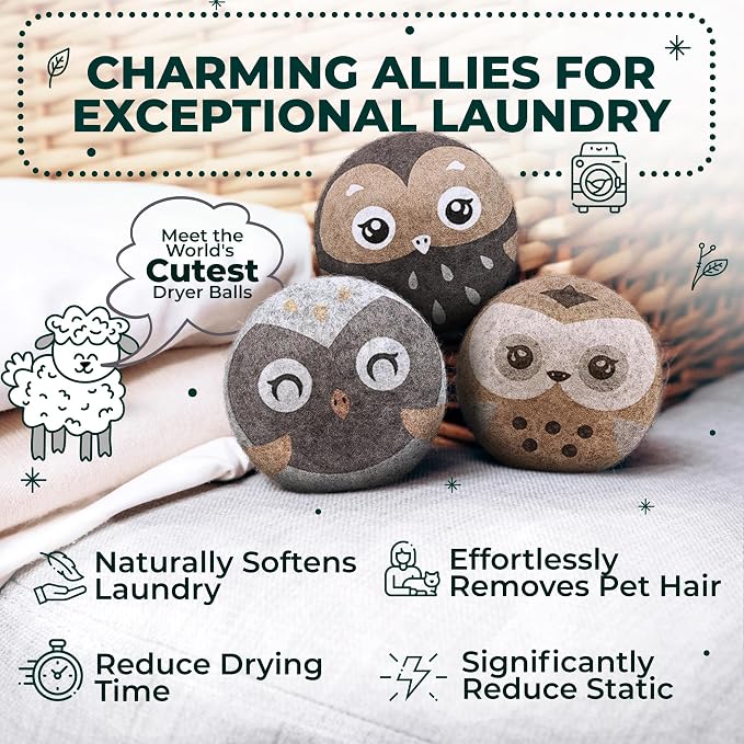 No More Dryer Sheets! Reusable Wool Dryer Balls XL 6-Pack - Image 2