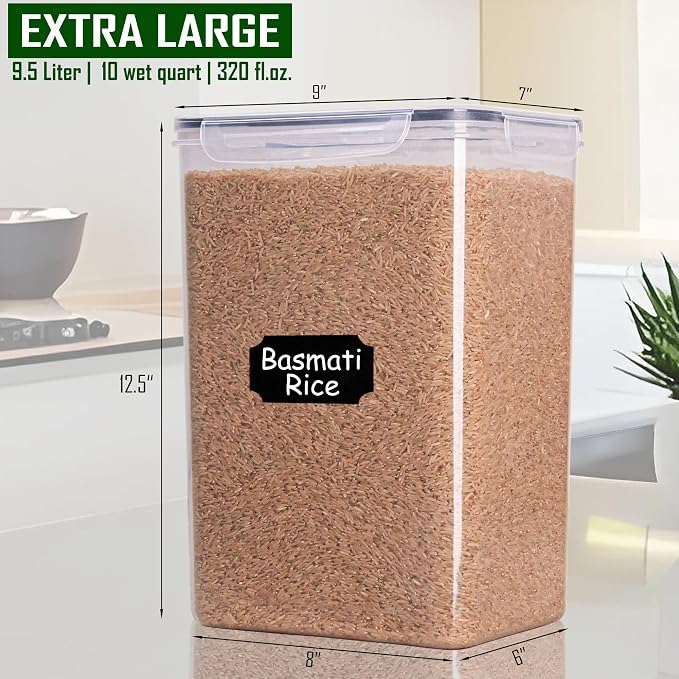 9.5L | 10 qt | 320 Oz Extra Large Airtight Food Storage Containers - Image 3