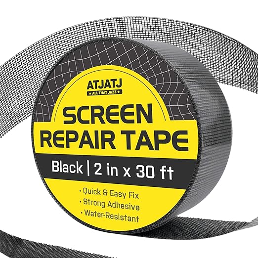 2in x 30ft Window Screen Repair Tape, Screen Door Replacement Kit, Mosquito Net by AllThatJazz