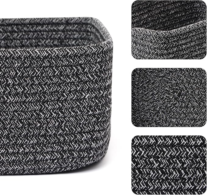 Small Storage Baskets for Organizing | Closet Organizer Bins | Shelf Toy Basket - Image 2