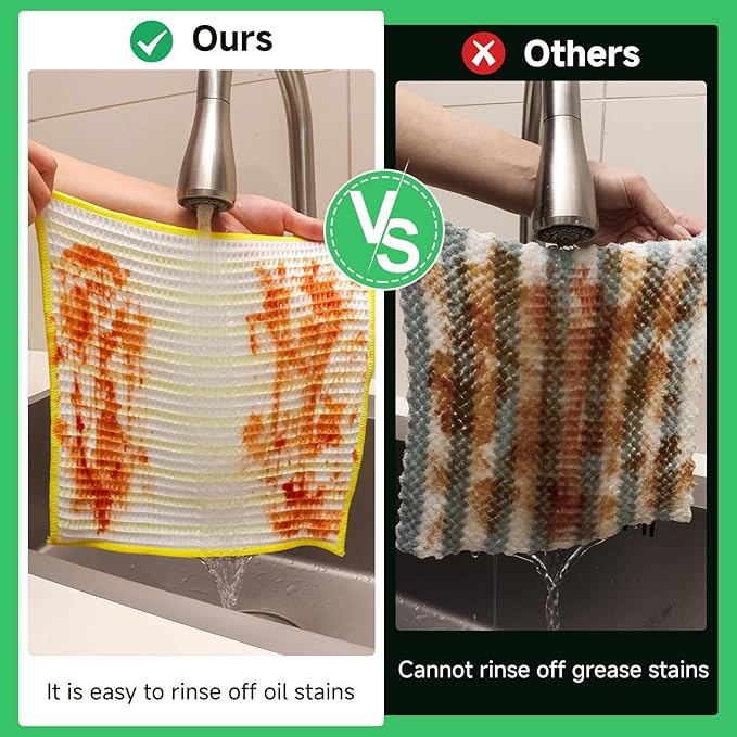 Wood Fiber Cleaning Cloth-15pcs, Super Absorbent Cleaning Cloth, No Oil Stains - Image 4