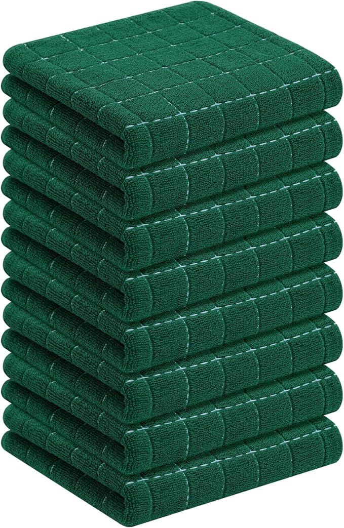 Homaxy 100% Cotton Terry Kitchen Towels, Checkered Designed, Soft and Super by Homaxy
