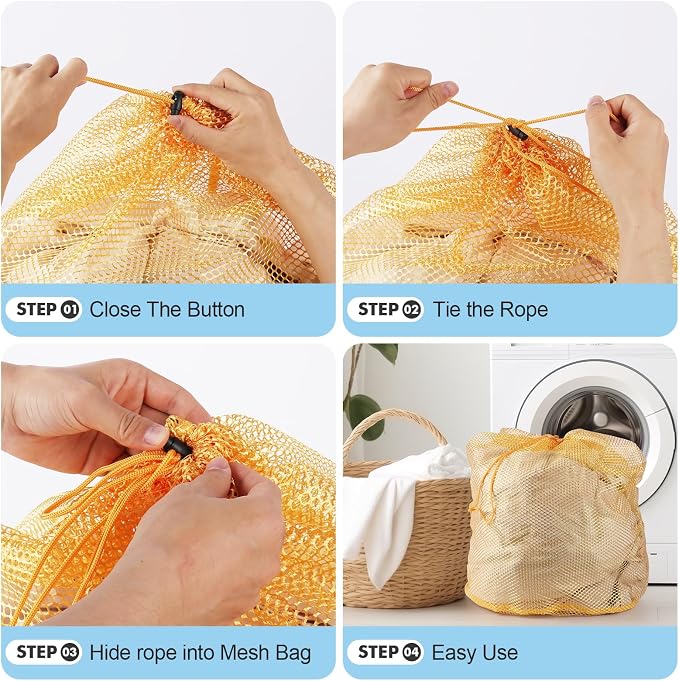 4Pcs Mesh Laundry Bags Washing Machine Mesh Wash Bags - Image 8