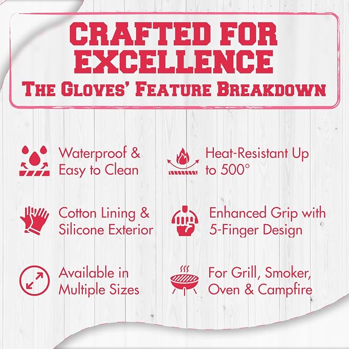 KITCHEN PERFECTION S Silicone Smoker Oven Gloves - Image 9