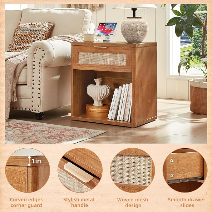 LEYAOYAO Rattan Nightstands Set of 2 - Image 6