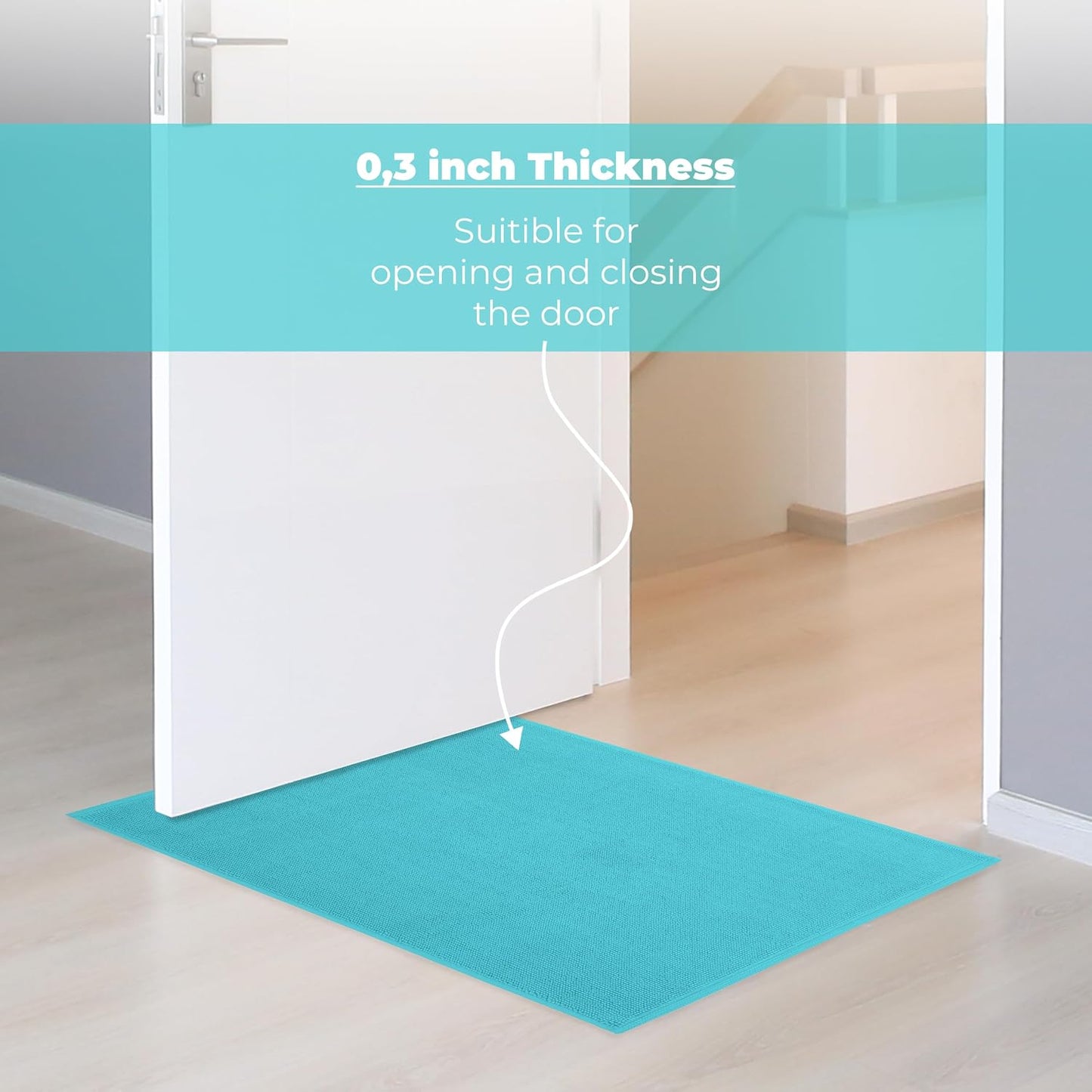 Cotton Paradise 100% Cotton Turkish Bathmat Rug, Soft Absorbent Quick Dry Non Slip, 20x34 Bathmat Rug, Turquoise