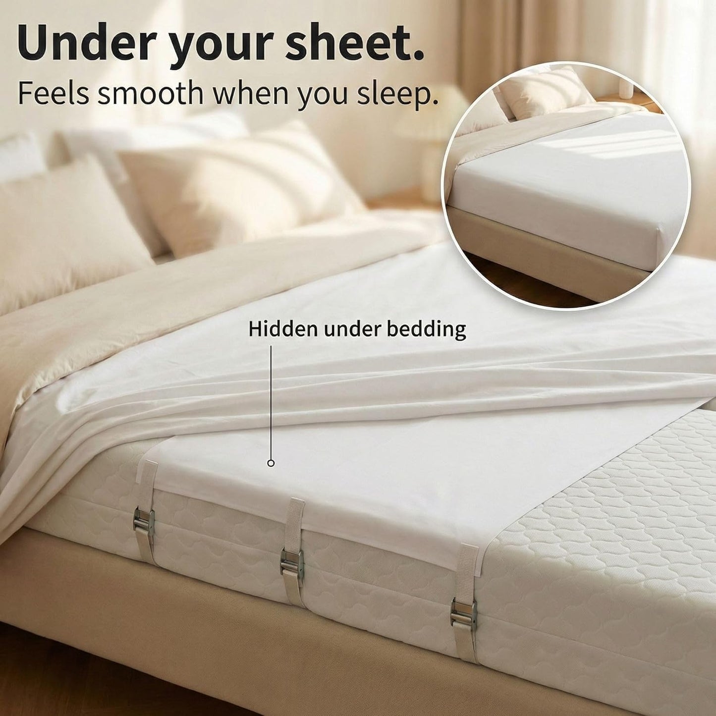 Briliantwerk Twin to King Bed Converter | No Slipping | Innovative Solution as Bed Bridge for Couples & Families | Split King Gap Filler for Adjustable Bed, Installed in < 5 Min