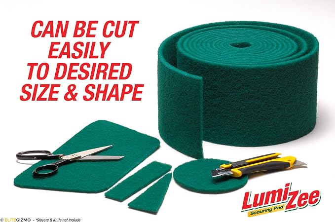 Green Scrubbing Pad Roll 19ft Economy Size Medium Duty Abrasive Scrub Sponge - Image 2