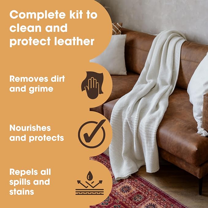 Furniture Clinic Large Leather Care Kit | Leather Cleaner + Conditioning - Image 2